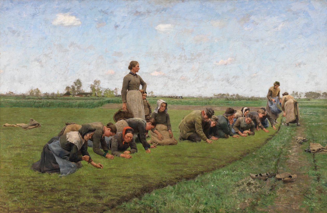 Flachsernte in Flandern von Emile Claus