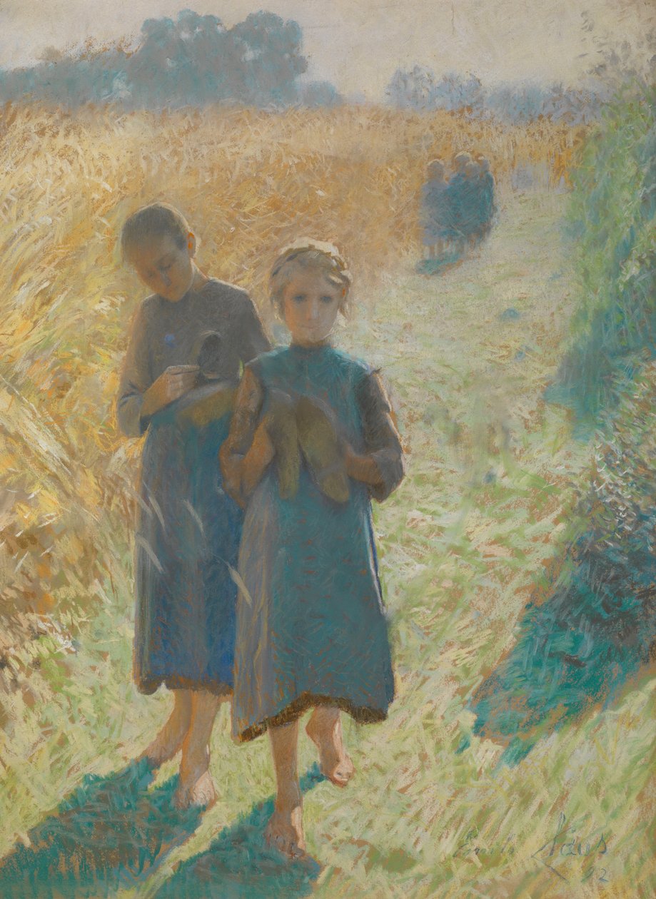 Mädchen im Feld von Emile Claus