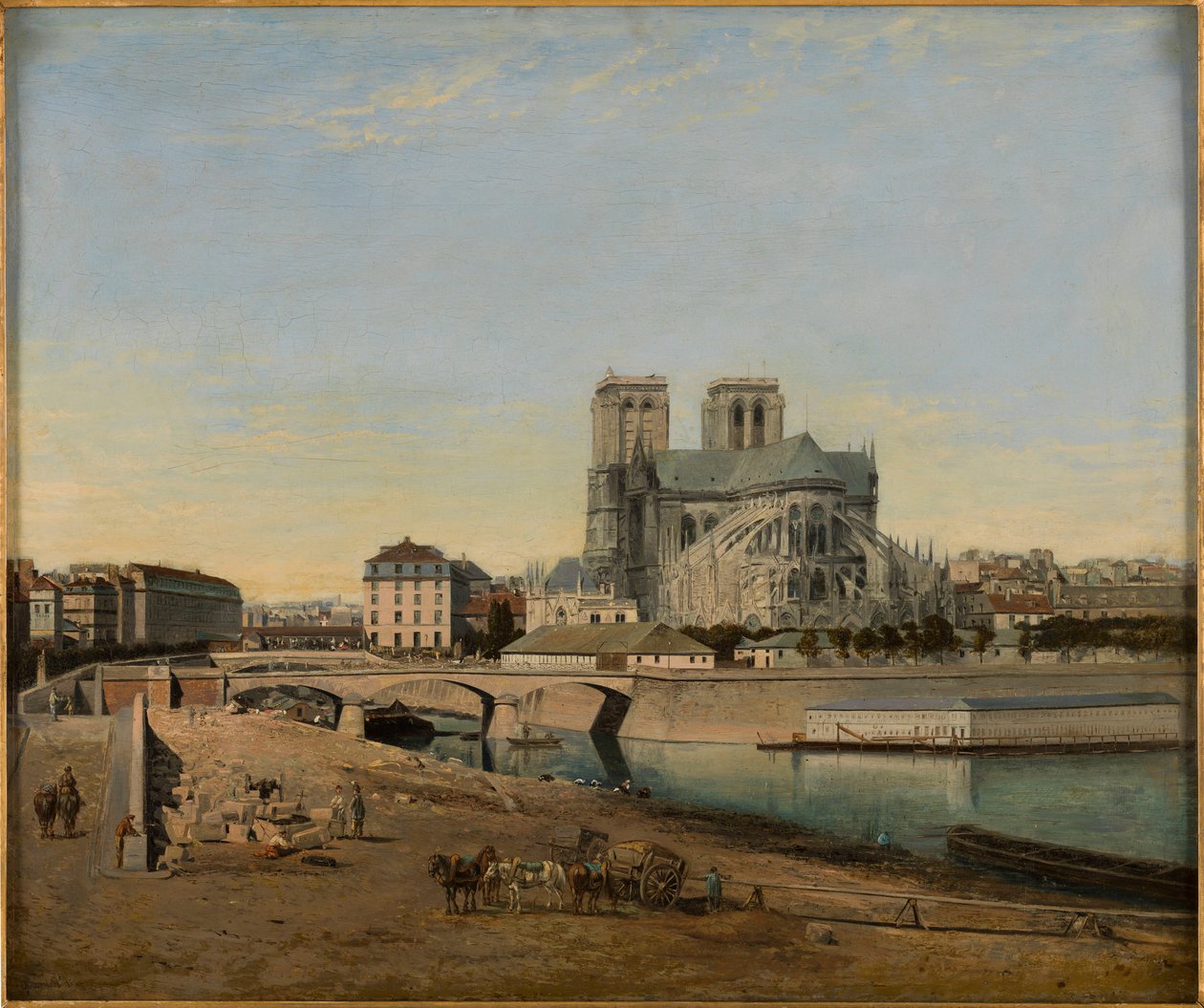 Der Chor von Notre-Dame, gesehen vom Quai de la Tournelle von Emile Harrouart