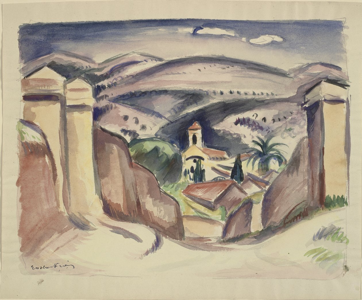 Der Eingang zu Cassis, auch genannt der Kirchturm von Cassis von Emile Othon Friesz
