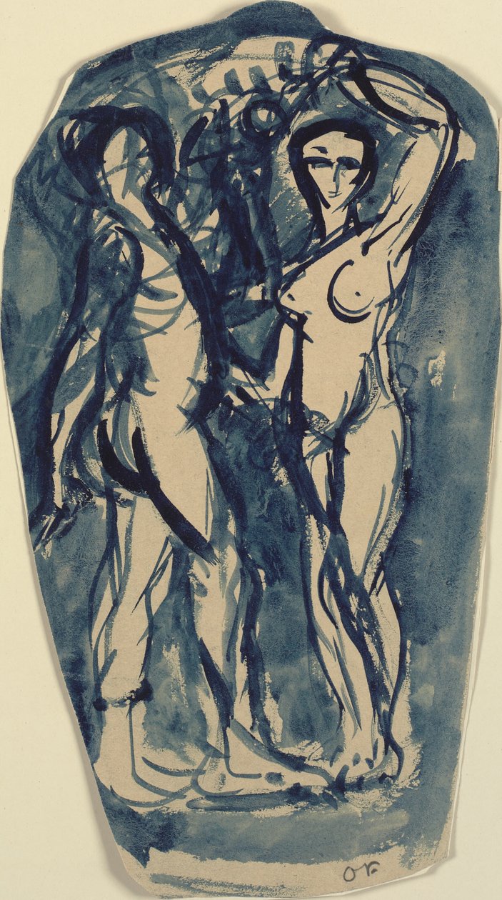 Zwei stehende, nackte Figuren (Adam und Eva?) von Emile Othon Friesz