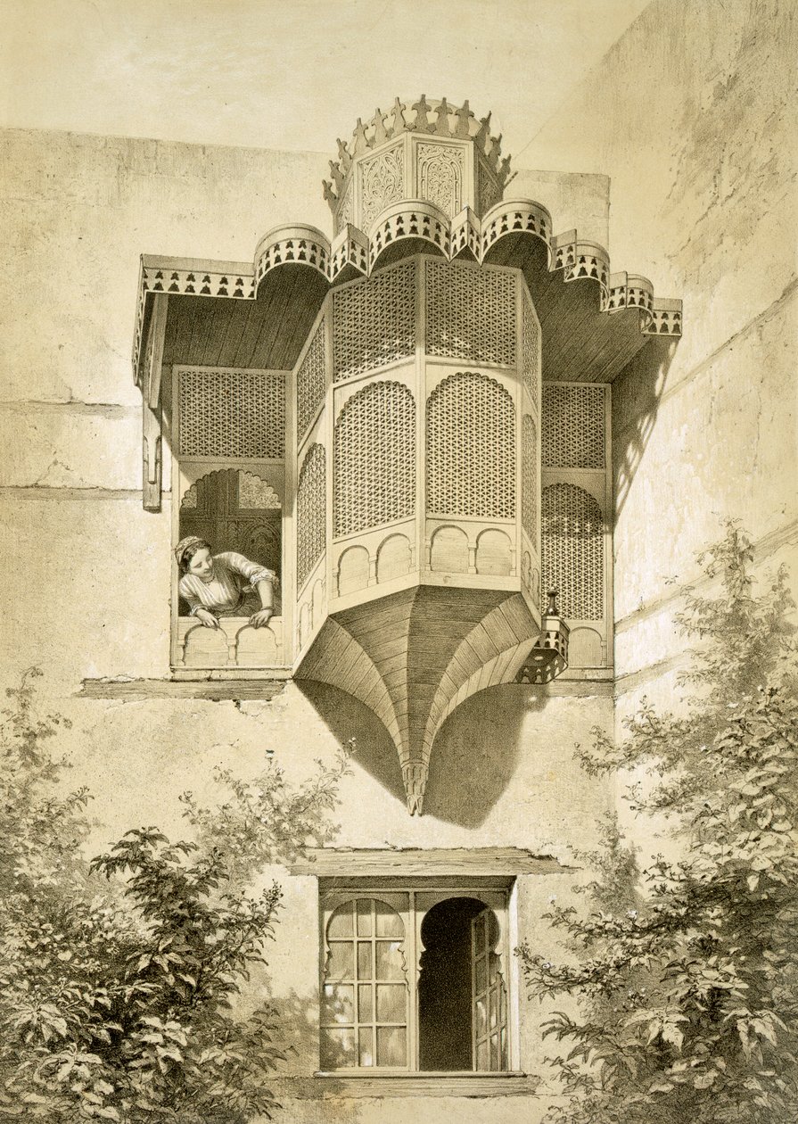 Kairo: Haus namens Beyt El-Emyr (etwas verfallen), 19. Jahrhundert von Emile Prisse d