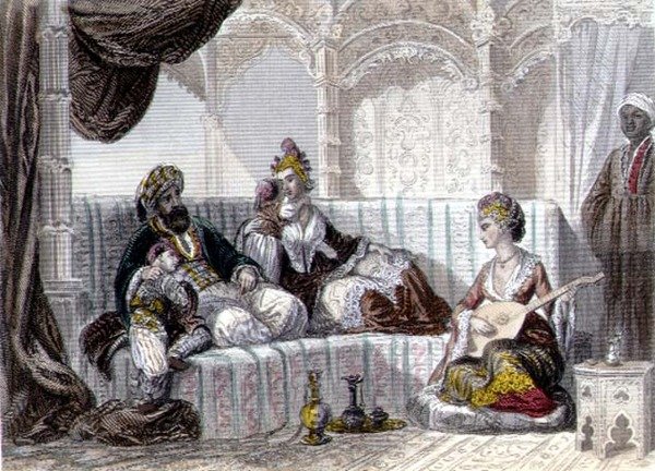 Innenraum mit einem Bey und seiner Familie, aus 