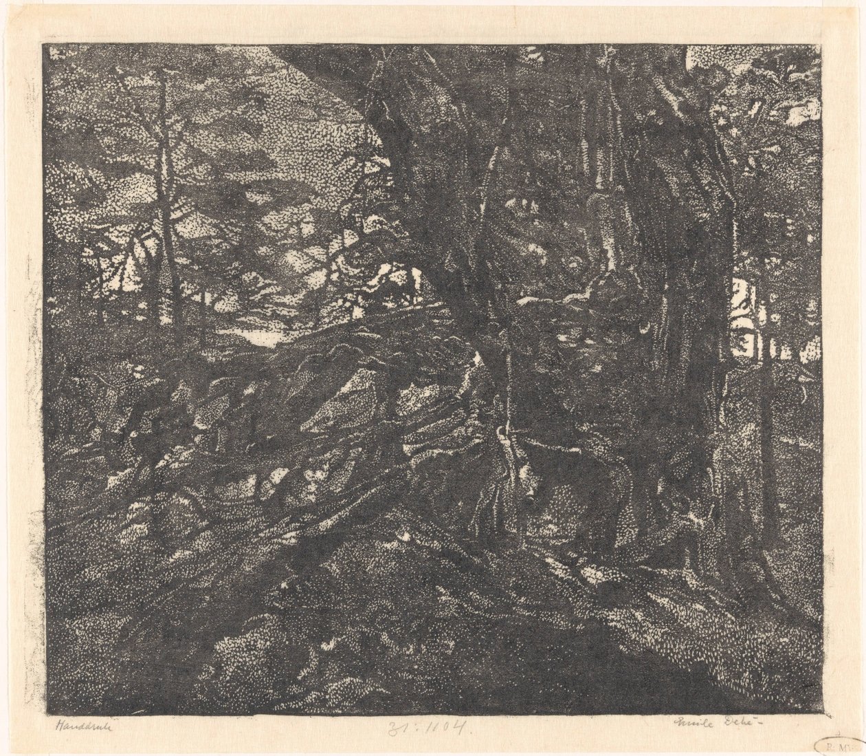 Bäume an einem Dünensaum zwischen Egmond und Bergen von Emilius Wilhelmus Dehé (signed by artist)
