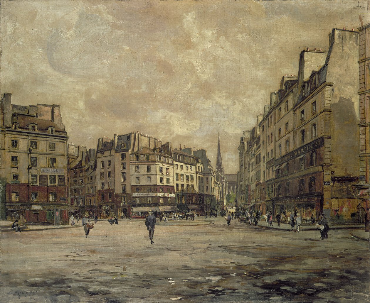 Place Maubert, Paris, 1888 von Emmanuel Lansyer