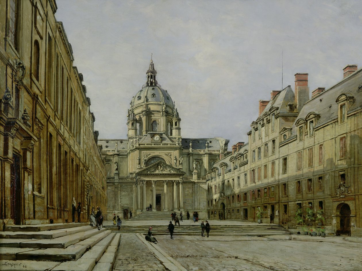 Der Hof der alten Sorbonne, 1886 von Emmanuel Lansyer
