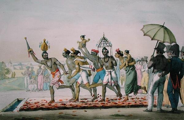 Feuerlauf-Festival, Indien, aus 