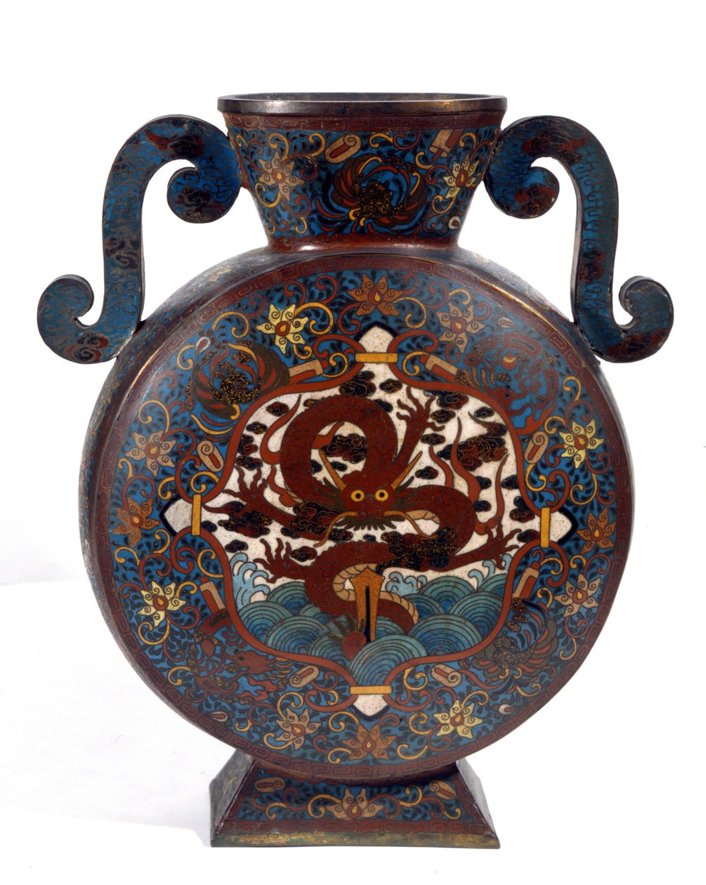 Chinesische Vase in Cloisonné-Emaille, Mandschu-Periode von Empress Cixi Manchu Chinese