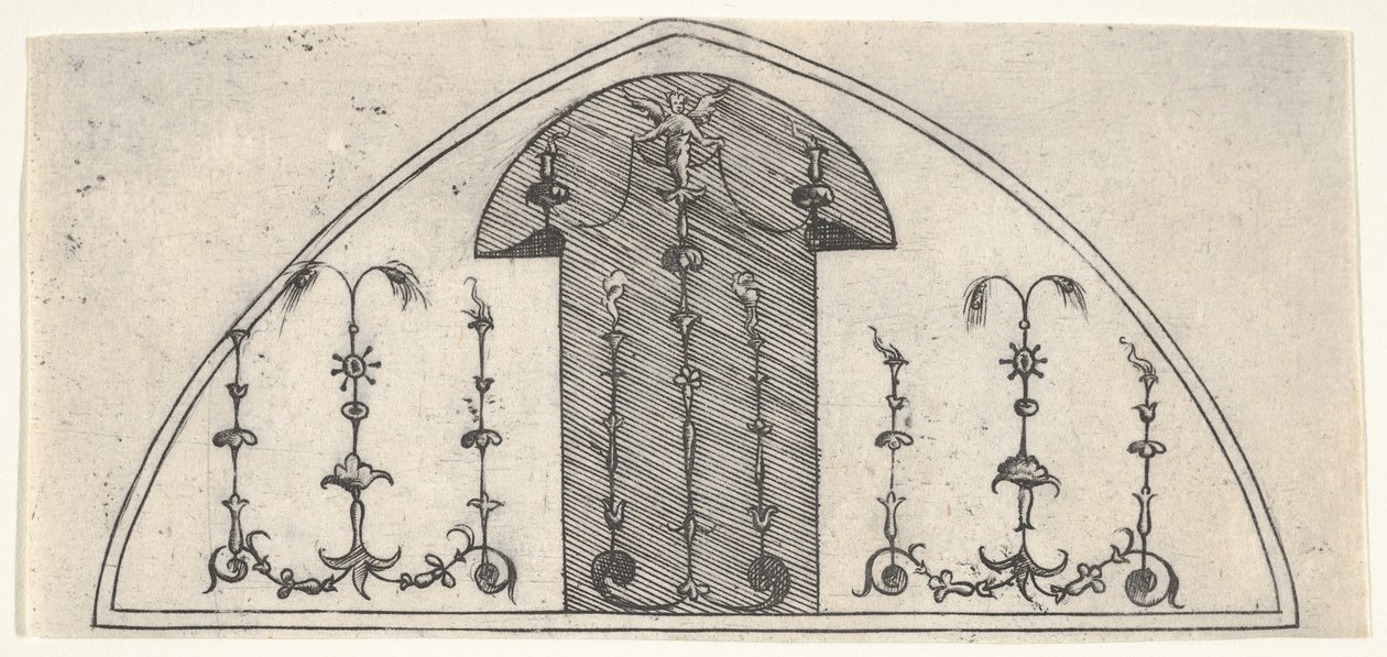 Lanzettförmiges Panel mit grotesker Dekoration, 1541 von Enea Vico