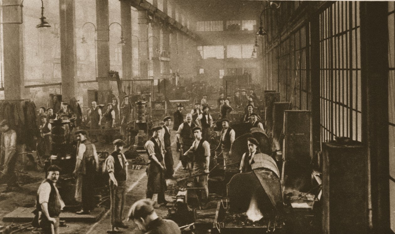 Arbeiter in der Schmiede der Beckton Gas Works, aus Wunderbares London, veröffentlicht 1926-27 von English Photographer