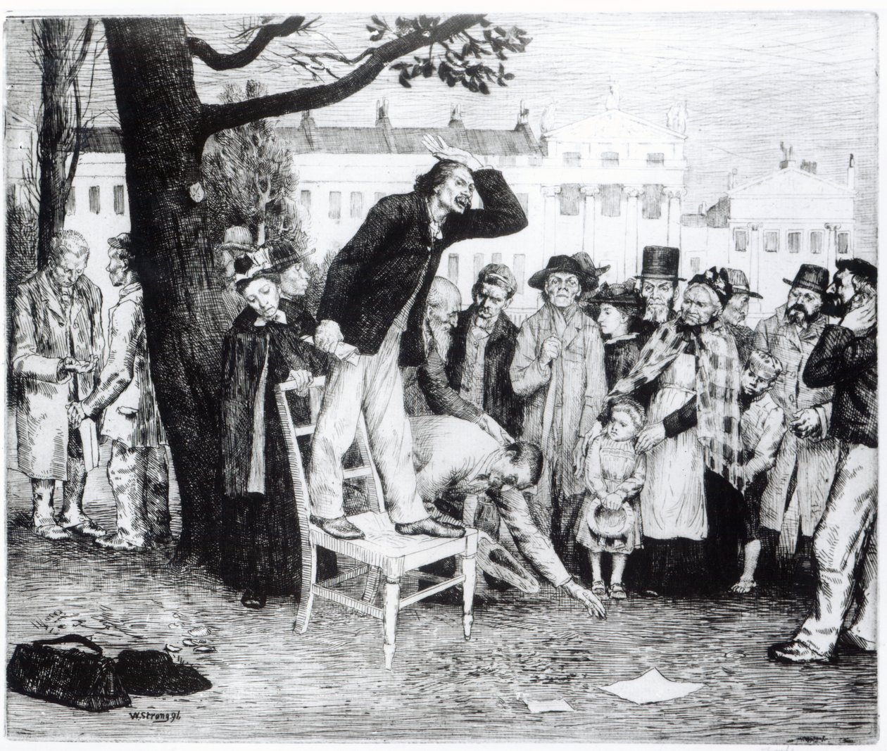 Ein sozialistischer Redner, graviert von W. Strong, 1891 von English School