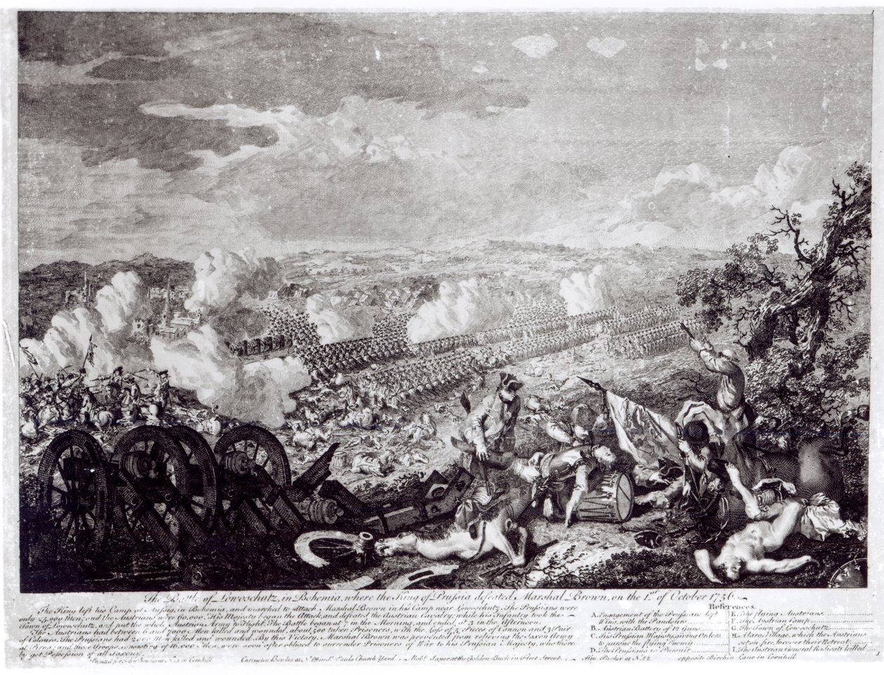 Schlacht bei Lobositz, 1. Oktober 1756 von English School