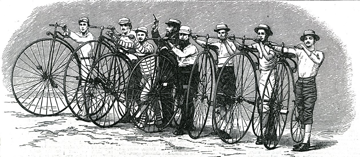 Fahrradrennen von Bath nach London - Der Start, Illustration aus 