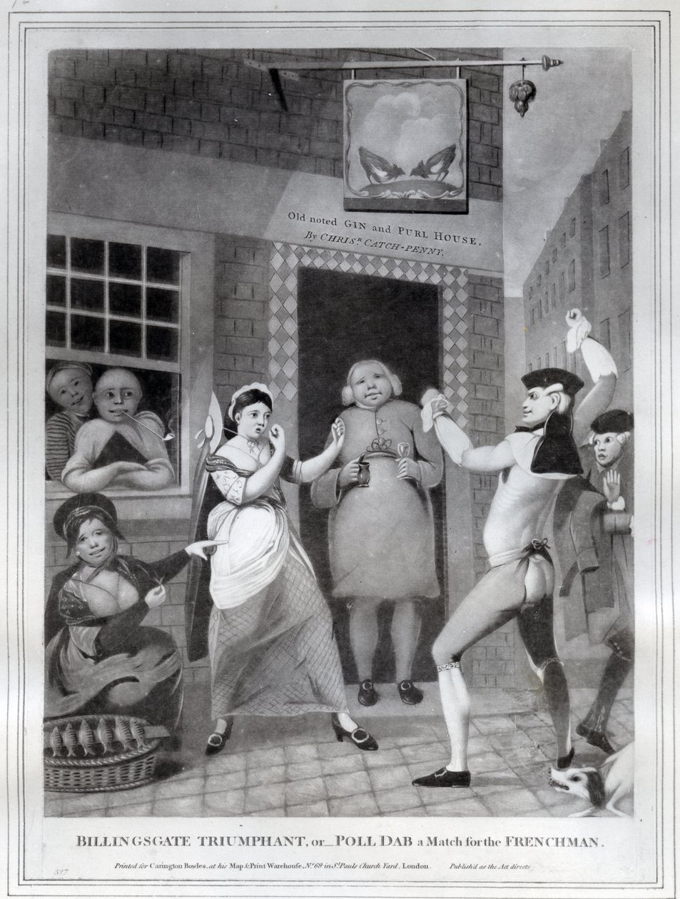 Billingsgate Triumphierend, oder- Poll Dab ein Match für den Franzosen, 1775 von English School