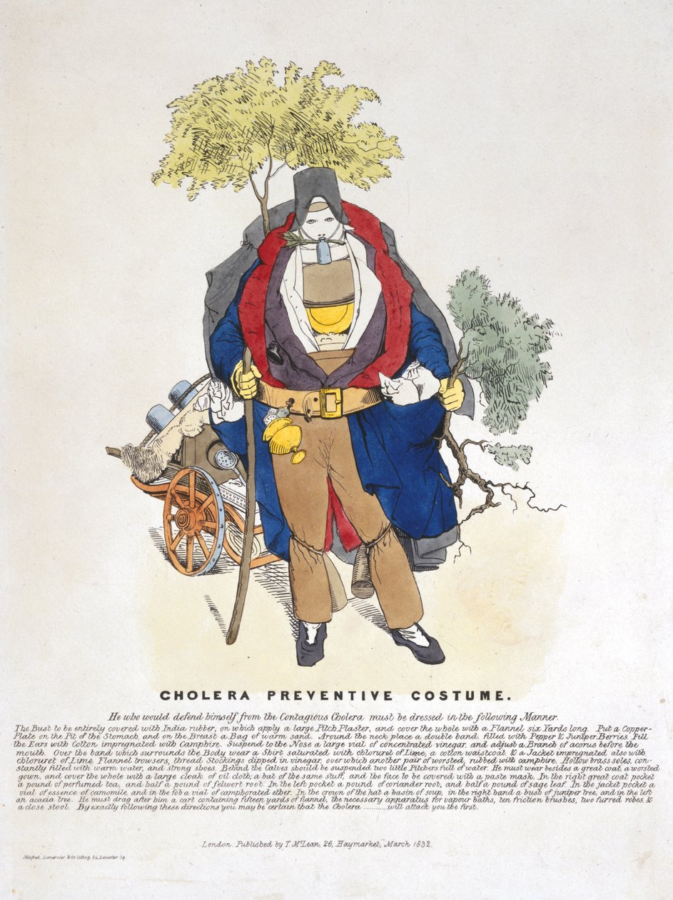 Cholera-Präventionskostüm, März 1832 von English School