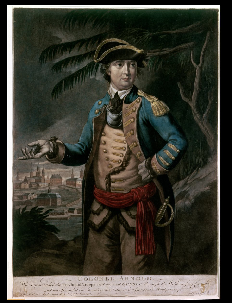 Colonel Benedict Arnold, veröffentlicht in London, 1776 von English School
