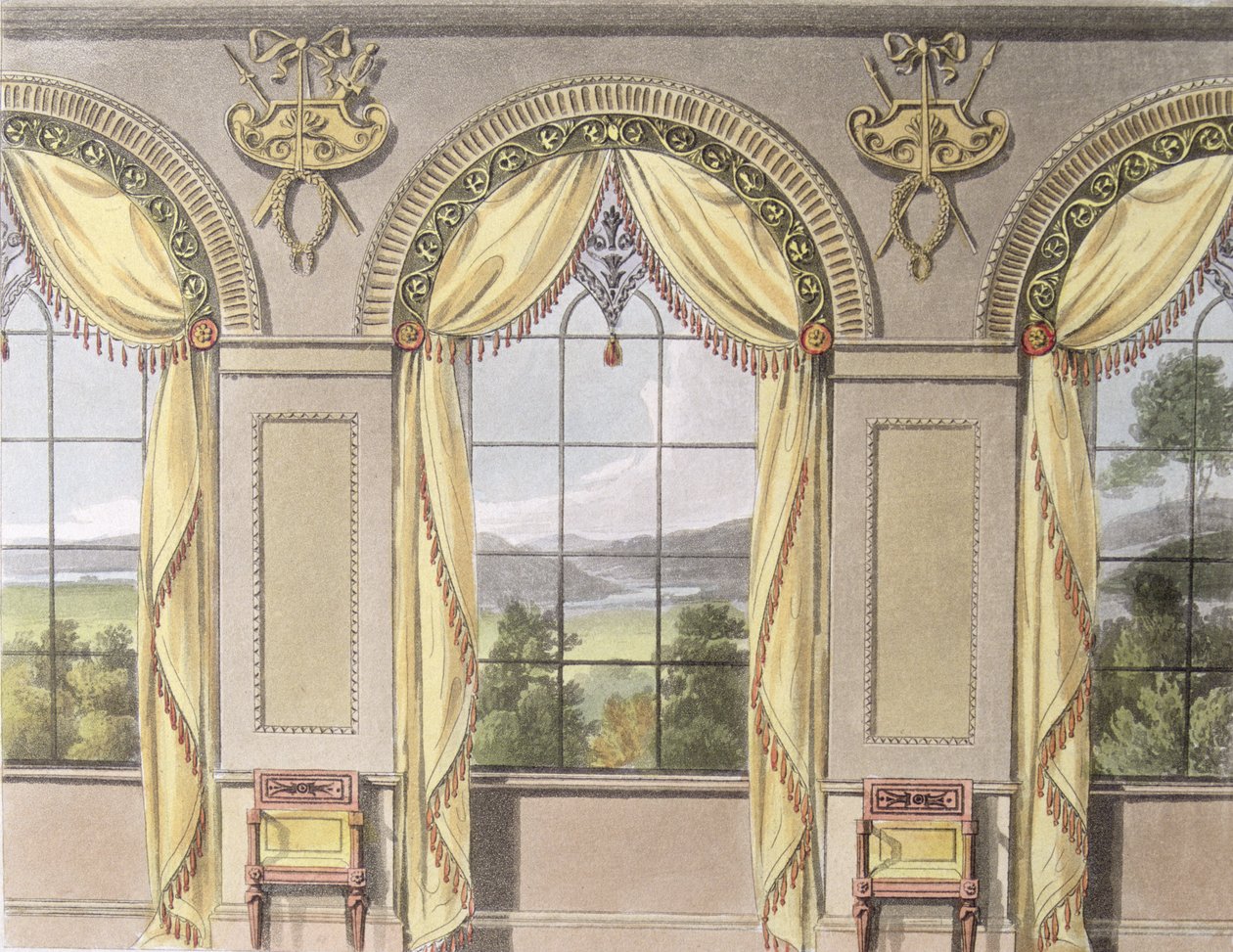Esszimmer, Tafel 88 aus Ackermanns Repository of Arts, veröffentlicht 1816 von English School