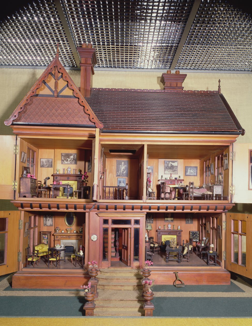 Puppenhaus, gekauft und eingerichtet von Königin Mary, hergestellt von Ascroits aus Liverpool, um 1920 von English School