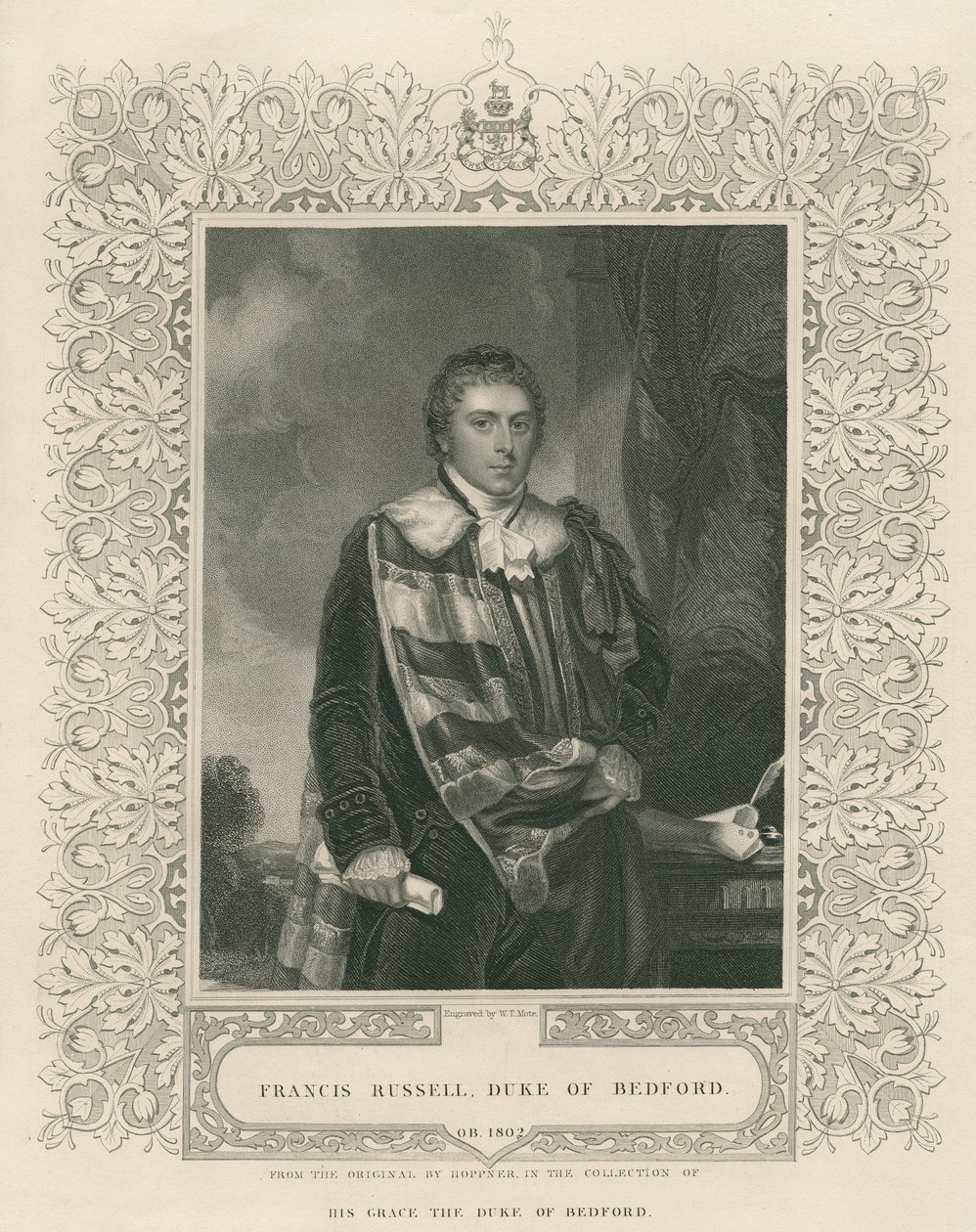 Francis Russell (1765-1802) 5. Herzog von Bedford, graviert von W. T. Mote von English School