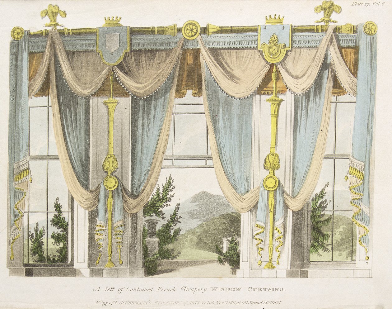 Gotisches Fenster, Tafel 157 aus Ackermanns Repository of Arts, veröffentlicht 1826 von English School