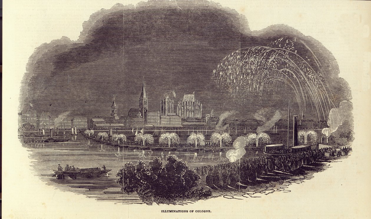 Illuminationen von Köln, 23. August 1845 von English School