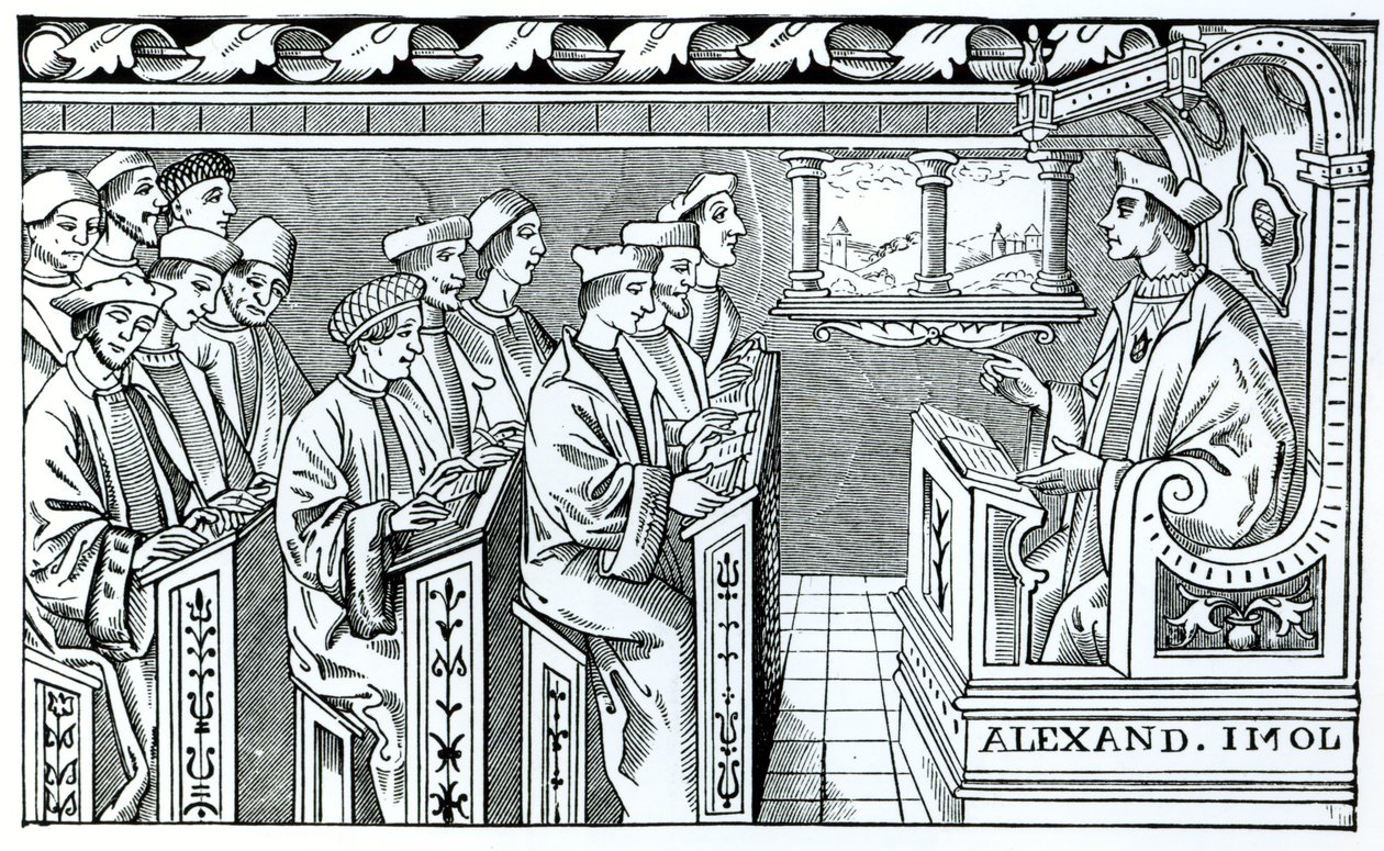 Innenansicht einer Schule, Illustration aus 