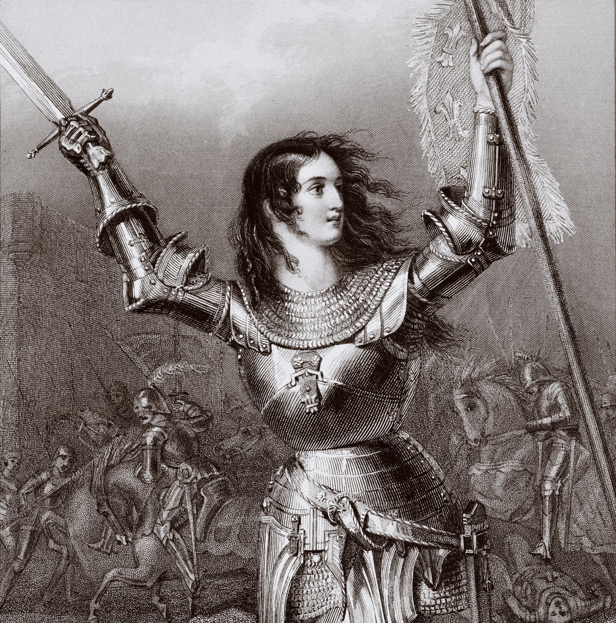 Johanna von Orléans (ca. 1412-31), ca. 1845 von English School