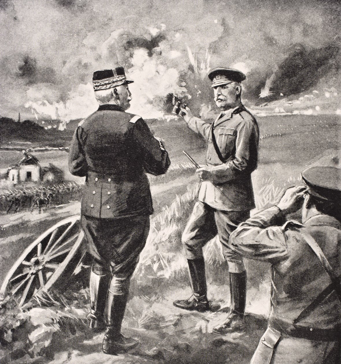 Lord Kitchener und General Joffre an der Westfront, 1915, aus 