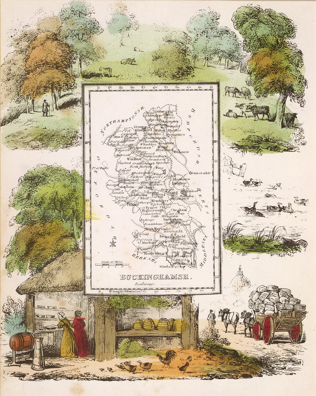 Karte von Buckinghamshire von English School