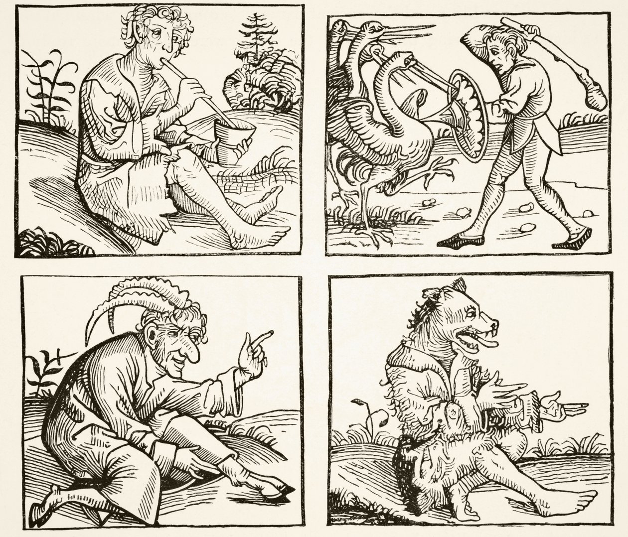 Monster, geboren aus der Sintflut, nach einem Holzschnitt in der 