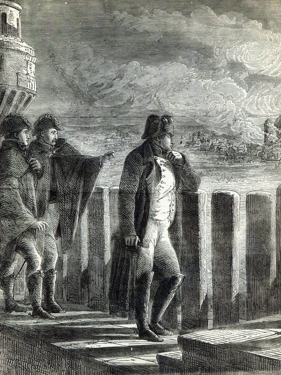 Napoleon beobachtet den Brand von Moskau im Jahr 1812 von English School
