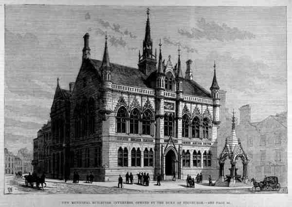 Neue städtische Gebäude, Inverness: Eröffnet vom Herzog von Edinburgh von English School