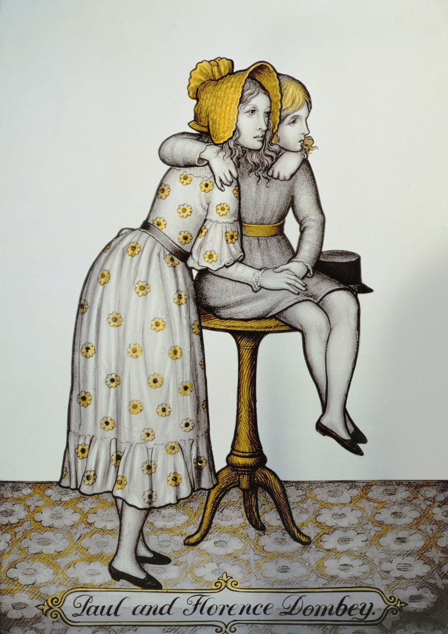 Paul und Florence Dombey aus Dombey und Sohn von Charles Dickens von English School