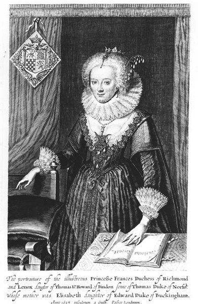 Porträt von Prinzessin Frances, Herzogin von Richmond und Lennox, graviert von Guilh, 1623 von English School