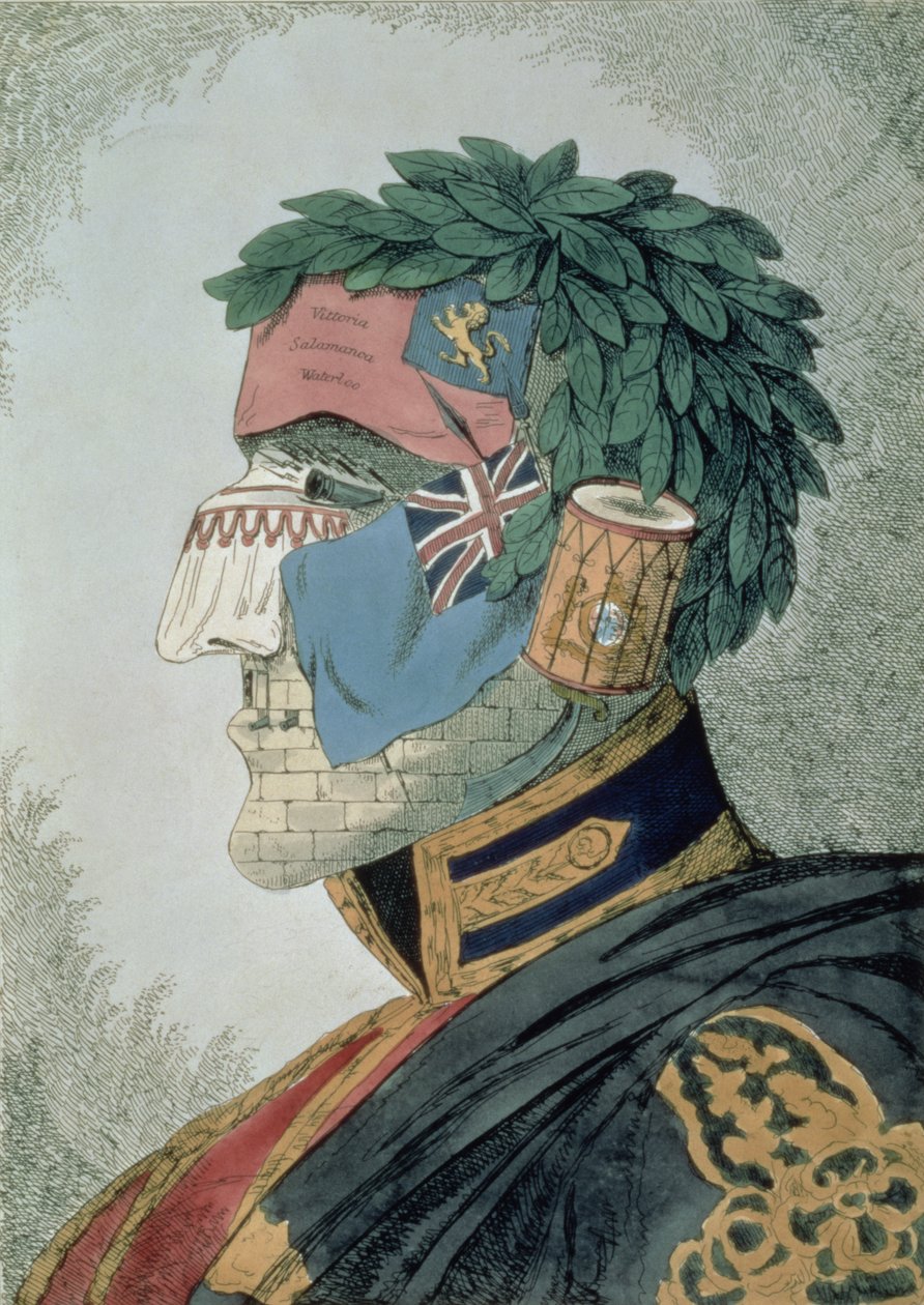 Porträt eines edlen Herzogs, Karikatur von Arthur Wellesley, Herzog von Wellington (1769-1852), veröffentlicht 1829 von English School