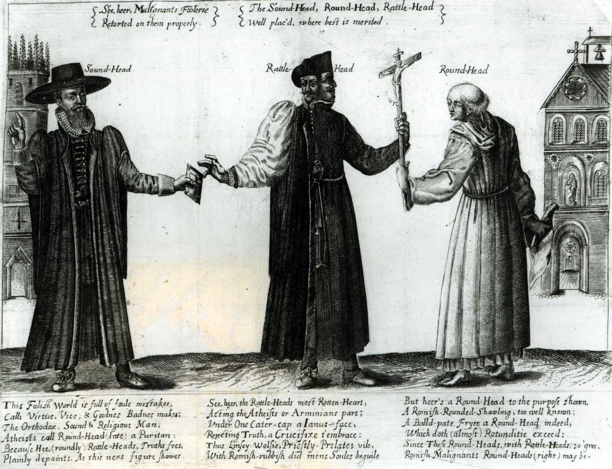 Soundhead, Rattlehead, Roundhead, 1642 von English School