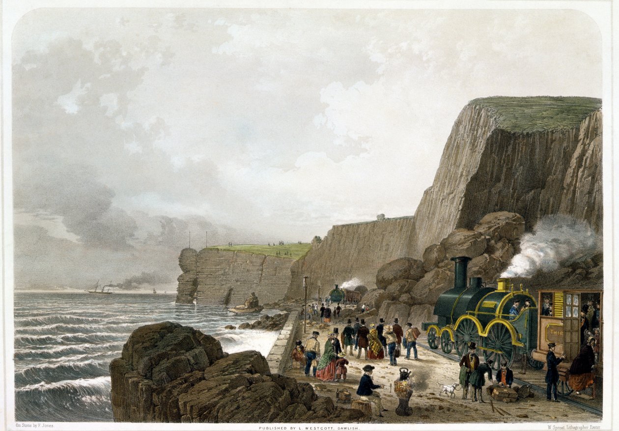 South Devon Railway: Erdrutsch in der Nähe des Parson and Clerk Rock, 29. Dezember 1852 von English School