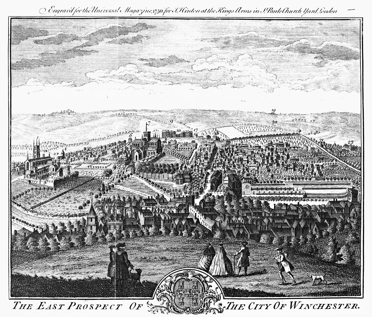Die Ostansicht der Stadt Winchester, aus dem 