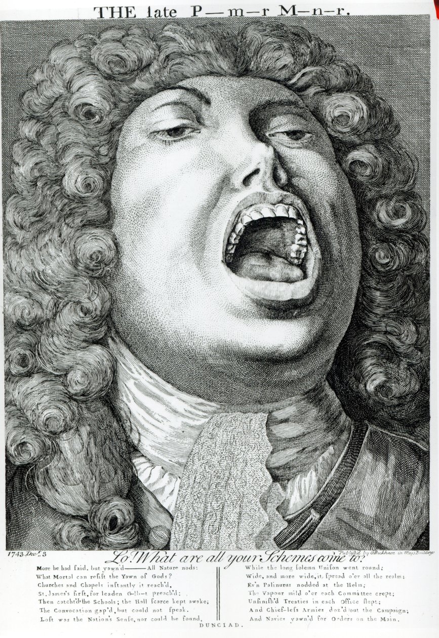 Der verstorbene Premierminister, veröffentlicht von G. Bickham, Mays Buildings, Covent Garden, 1743 von English School