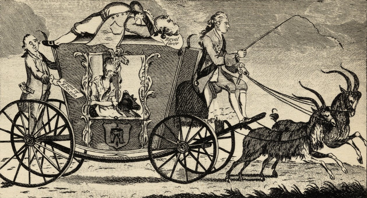 Das neue Vis a Vis, oder Florizel fährt Perdita, aus dem Ramblers Magazin, August 1783 von English School