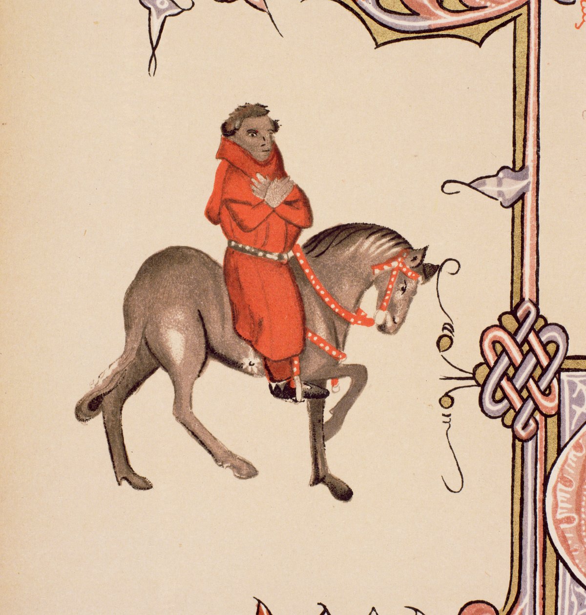 Der Pfarrer, Detail aus den Canterbury Tales von Geoffrey Chaucer (ca. 1342-1400) Ellesmere Manuskript, Faksimile-Ausgabe, 1911 (Detail) von English School