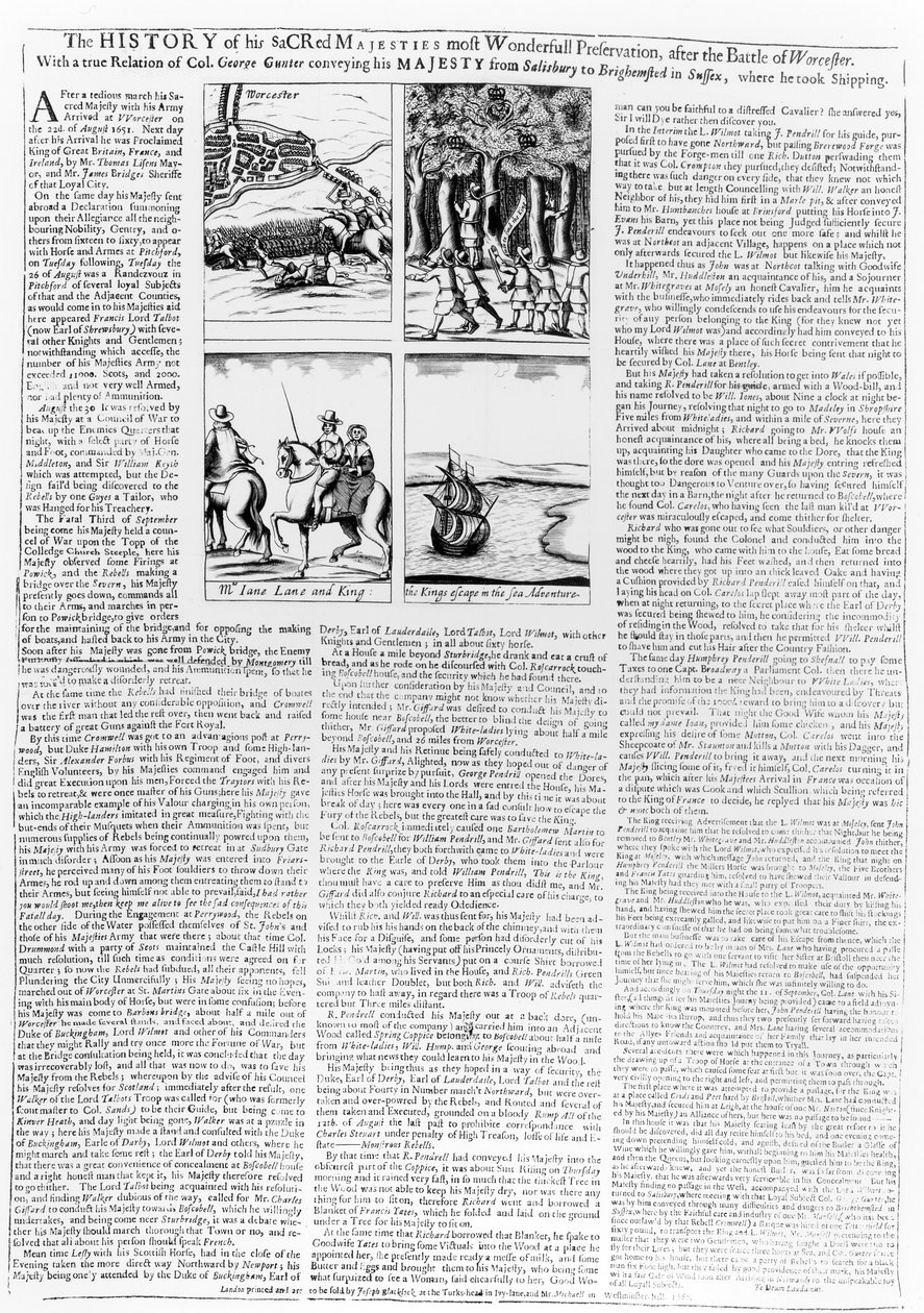Die Geschichte der Schlacht von Worcester, veröffentlicht 1660 von English School
