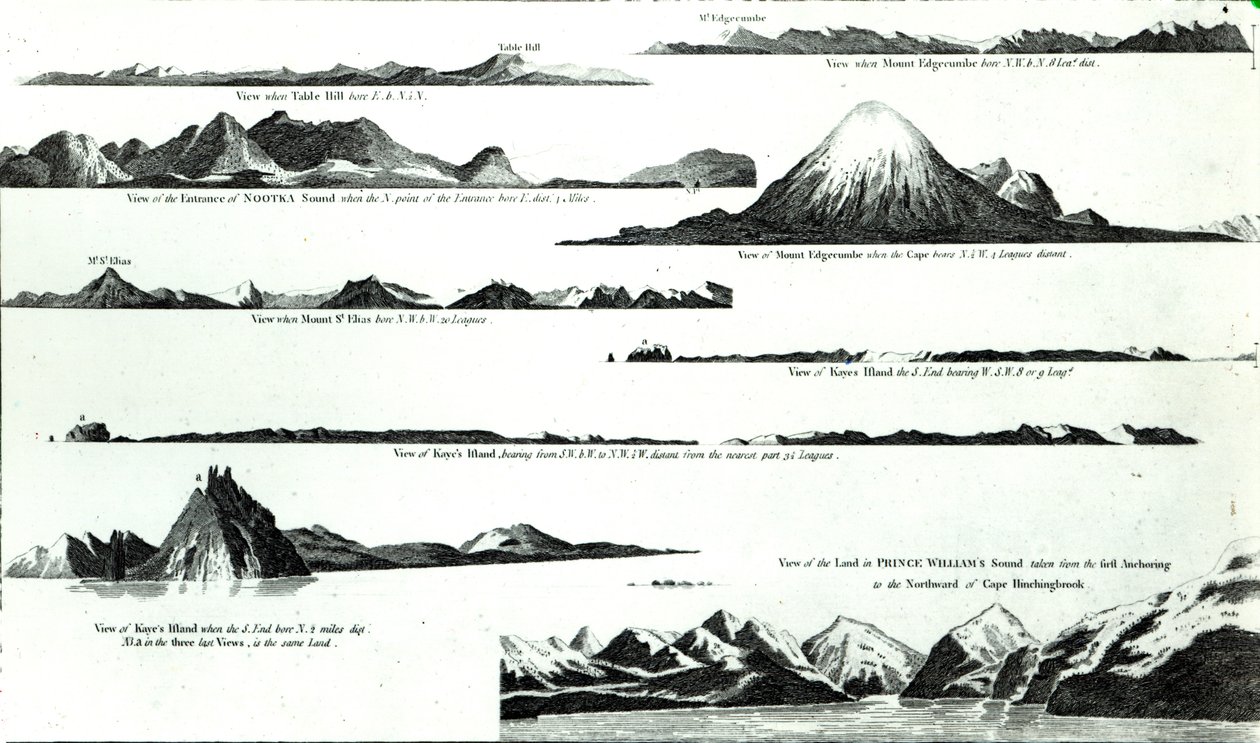 Ansichten an der Westküste Amerikas, ca. 1778 von English School
