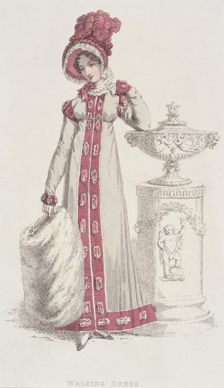 Spazierkleid, Dezember 1819, aus Ackermanns Repository of Arts von English School