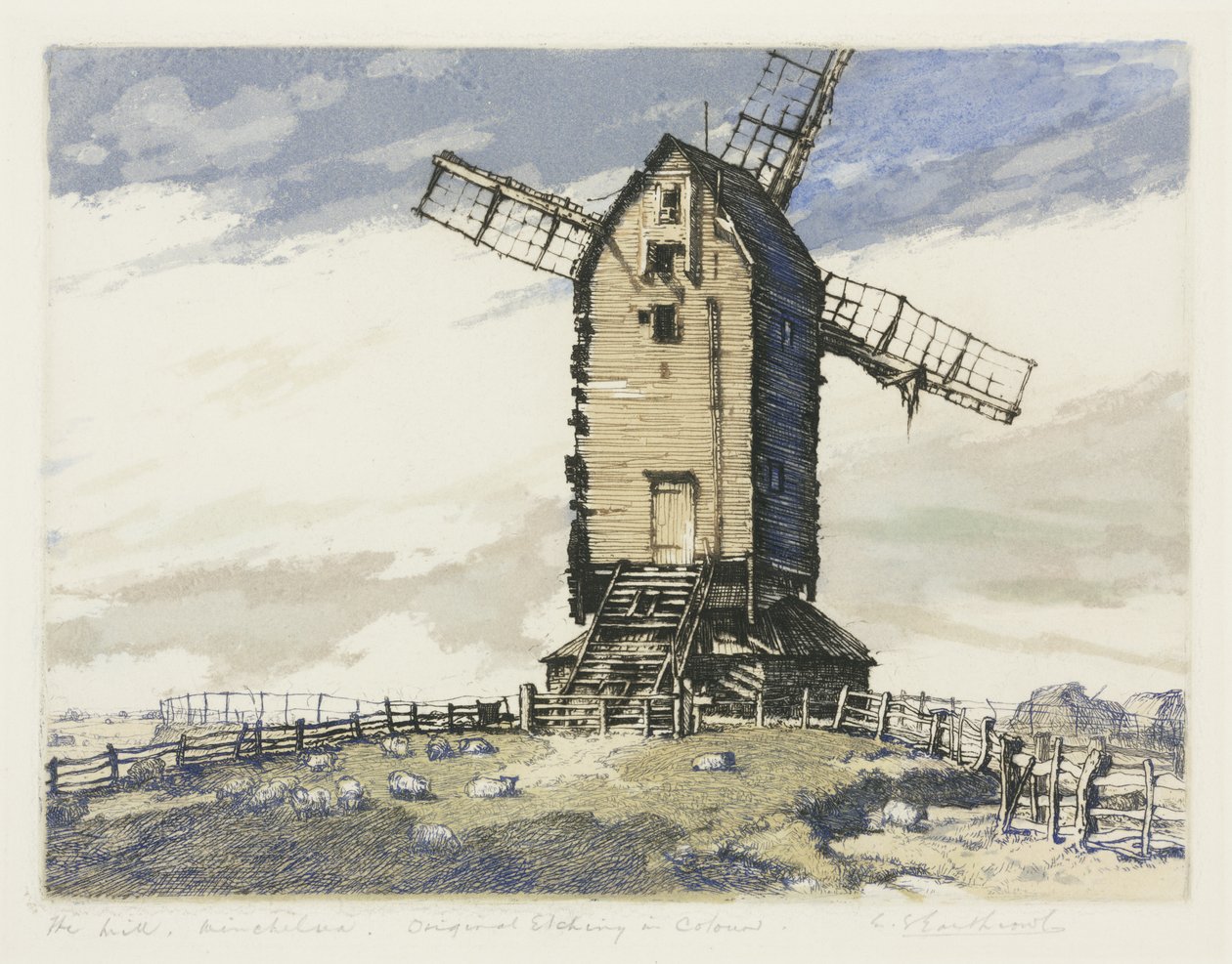 Windmühle, Winchelsea, East Sussex von English School