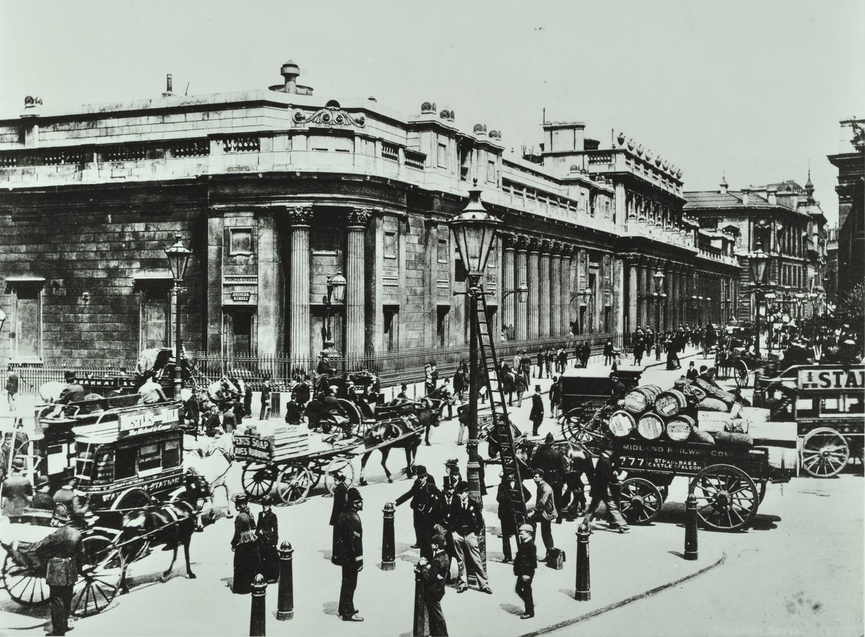 Bank of England, Threadneedle Street, City of London, 1890 von English Photographer