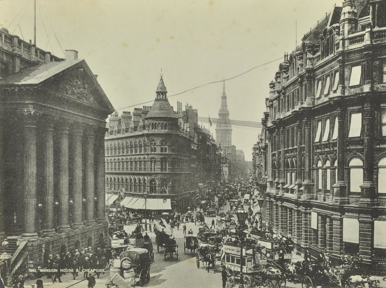 Cheapside, vom Mansion House, City of London, 1885 von English Photographer