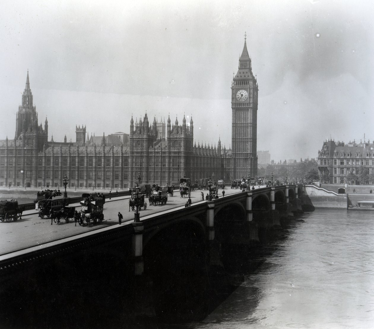 Ansicht der Westminster Bridge und des Parlamentsgebäudes von English Photographer