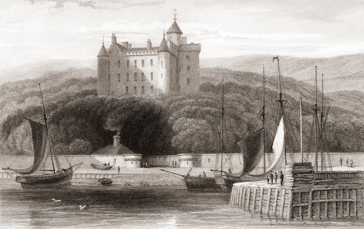 Ansicht von Dunrobin Castle im 19. Jahrhundert, Sutherland, Schottland. Aus Churton