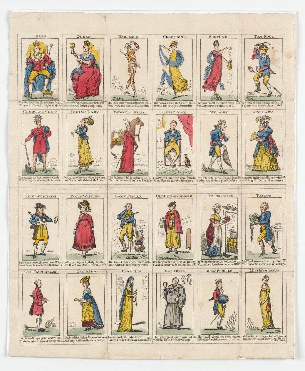 24 Zwölf-Nacht-Charaktere, 1818 von English School